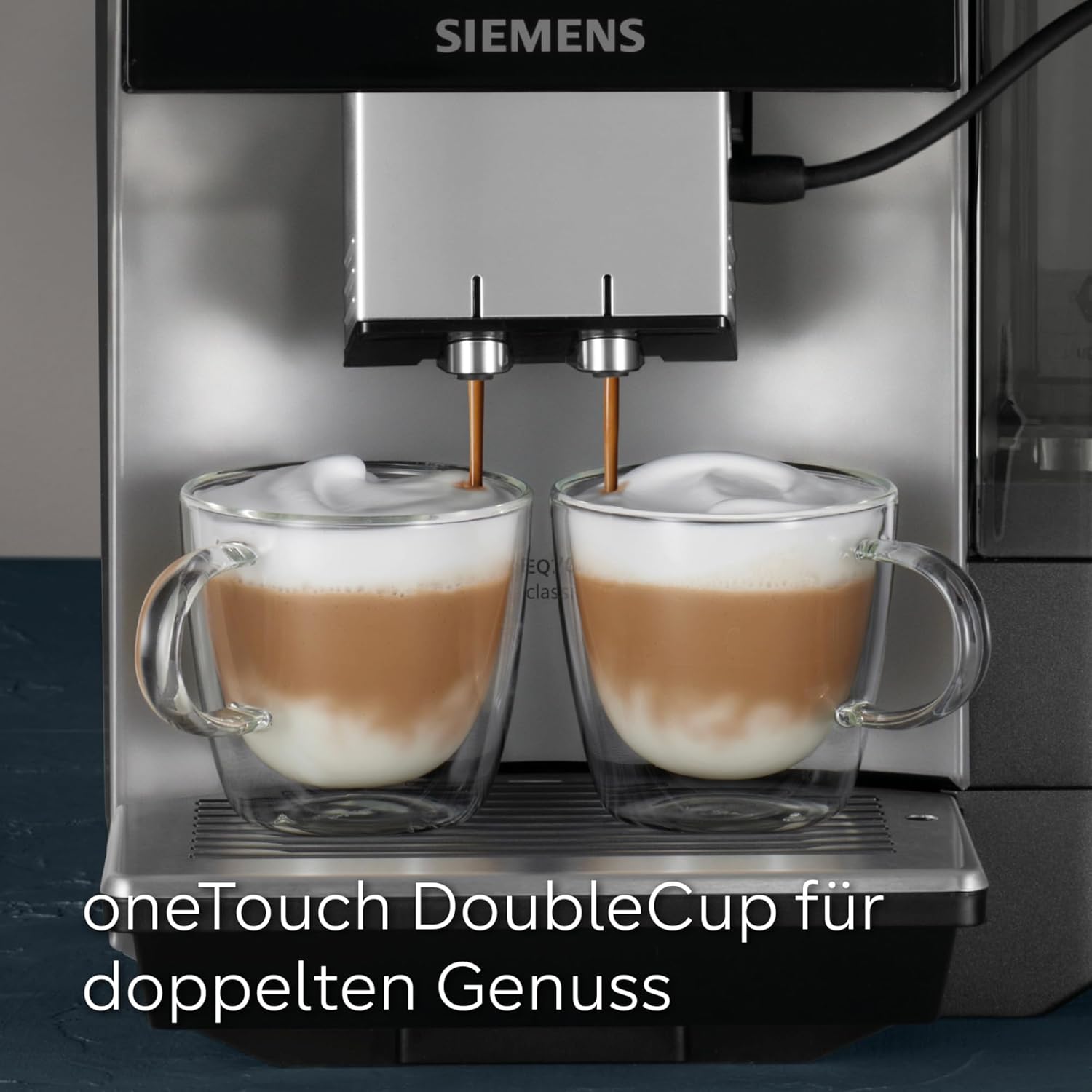 Siemens EQ700 Classic TP715D01 Fully Automatic Coffee Machine, App Control, Cold Brew, Intuitive Full-Touch Display, Up to 10 Individual Coffee Creations as Favourites, Automatic Steam Cleaning, 1500