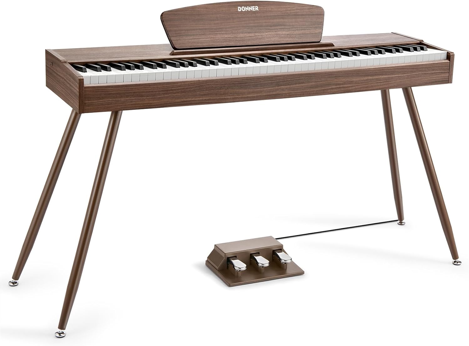 Donner DDP-80 E-Piano 88 Tasten Gewichtet Klavier, Hammermechanik II, Home Digital-Pianos Volle Größe Keyboard mit Ständer, Dreifach-pedal, USB-MIDI und Kopfhöreranschluss