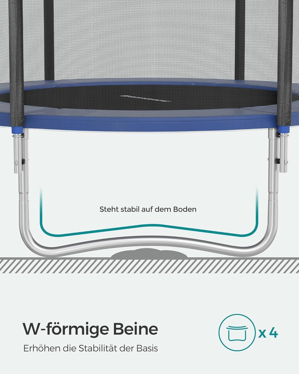 SONGMICS Outdoor Trampoline Ø 305 cm, Round Garden Trampoline with Safety Net, Ladder and Padded Poles