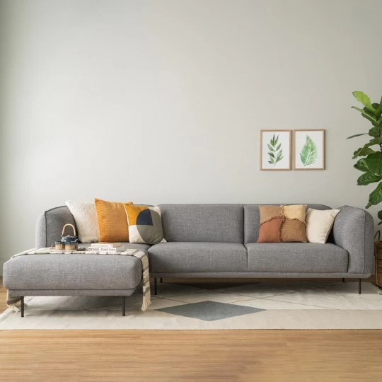 L-Shaped Sofa, Grey