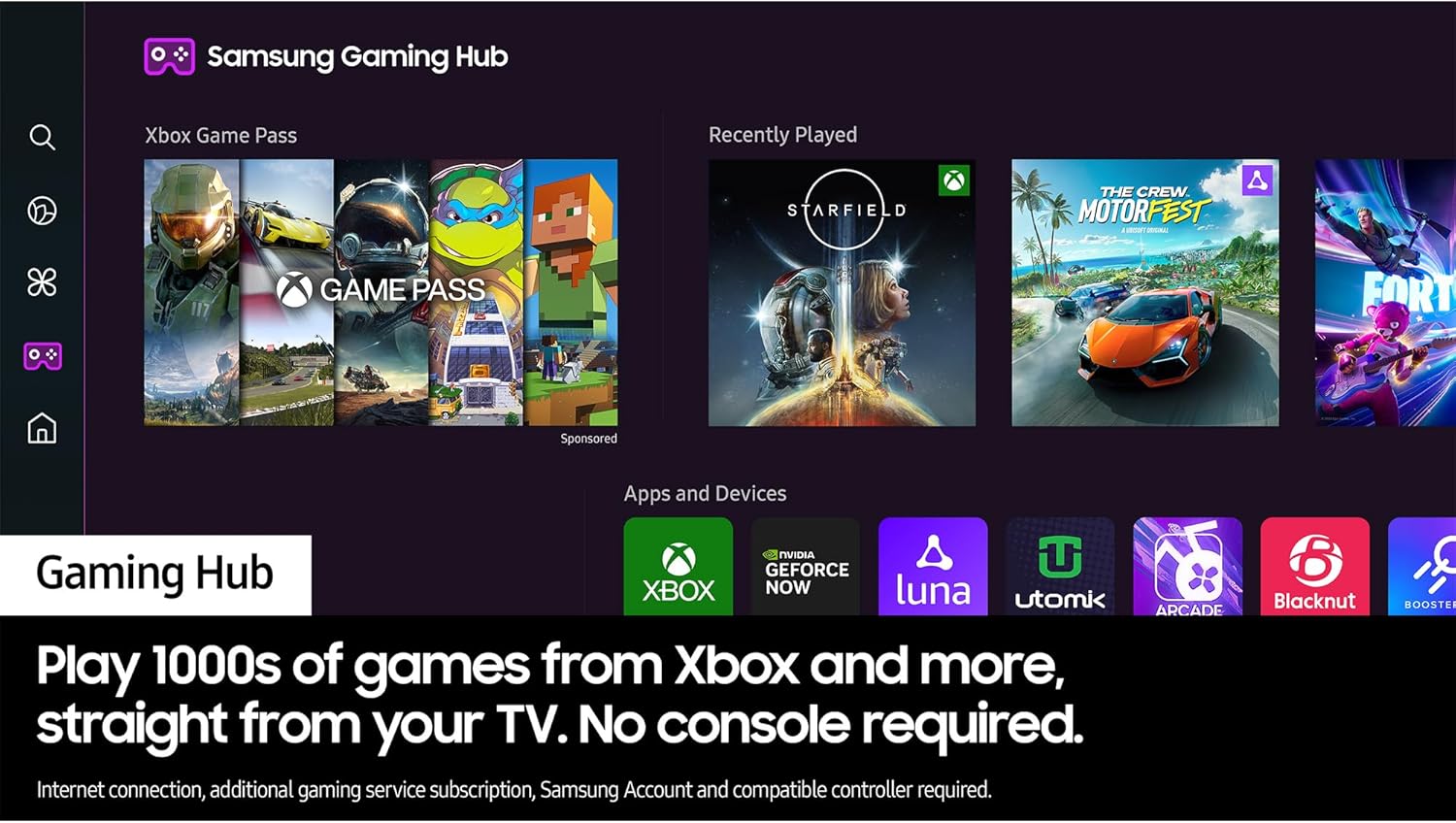 Samsung Motion Xcelerator 120Hz: Experience ultra-smooth TV gaming with up to 4K 120Hz motion* [Energy Class F]