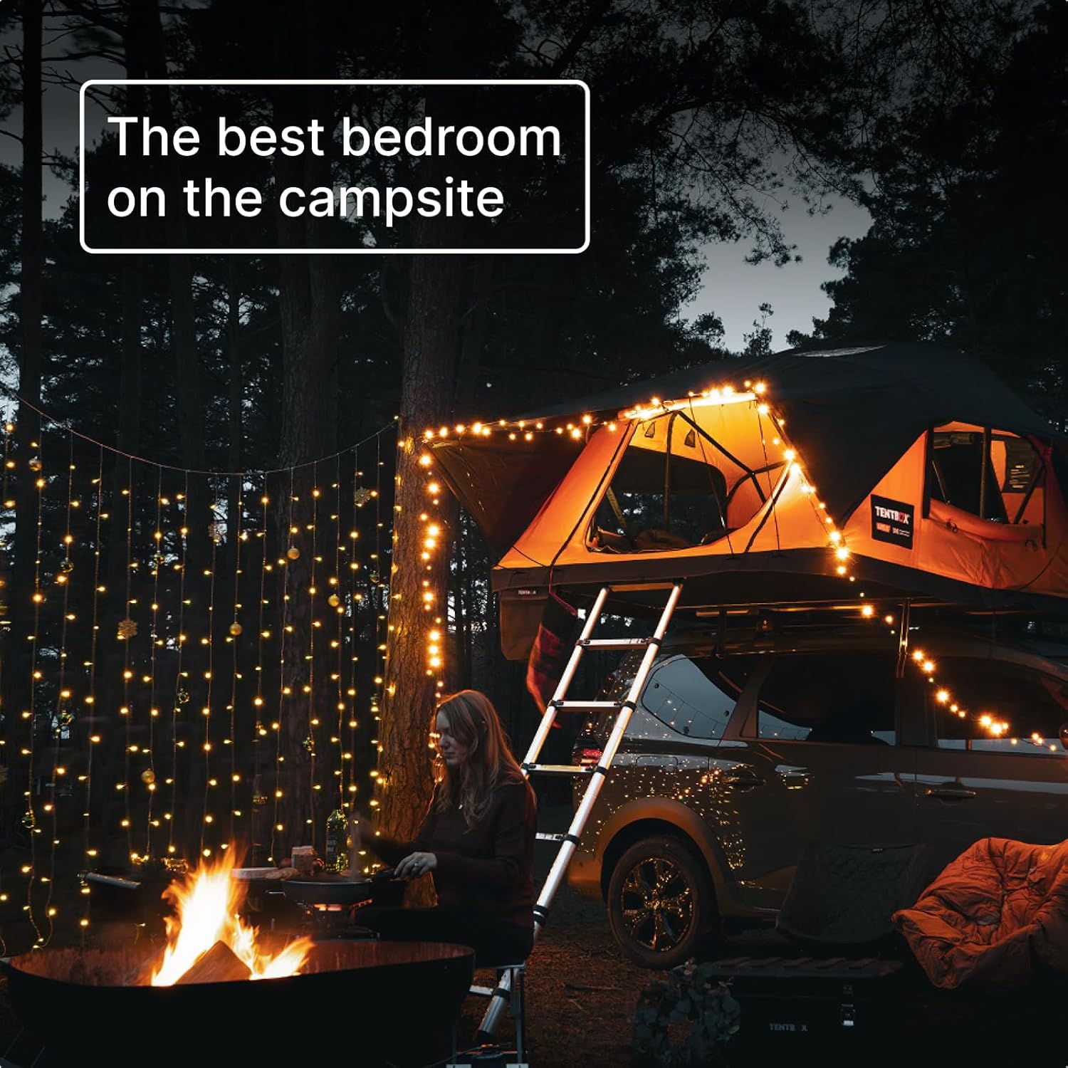 TentBox Car Roof Tent Lite XL - For 4 People - TentBox Car Roof Tent, Four Seasons, Car Camping - Tent Roof Box with Skylight to Watch the Stars - 2 Minutes Assembly