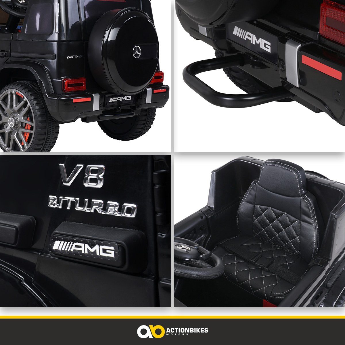 Actionbikes Motors Elektro-Kinderauto Mercedes Benz AMG G63 - Kinder Elektro Auto ab 3 Jahre, Belastbarkeit 35 kg, (2-tlg), Soft-Start - Stodmpfer