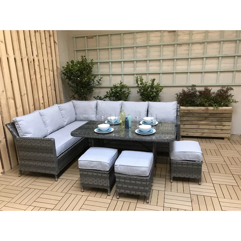 Auberta Wicker 9 - Person Garden Lounge Set