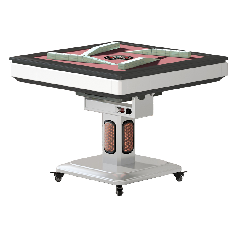 Mahjong table, foldable, including two sets of mahjong, 13.5° tilt for placing cards, three-dimensional cooling air, heating, sturdy and durable, suitable for home use