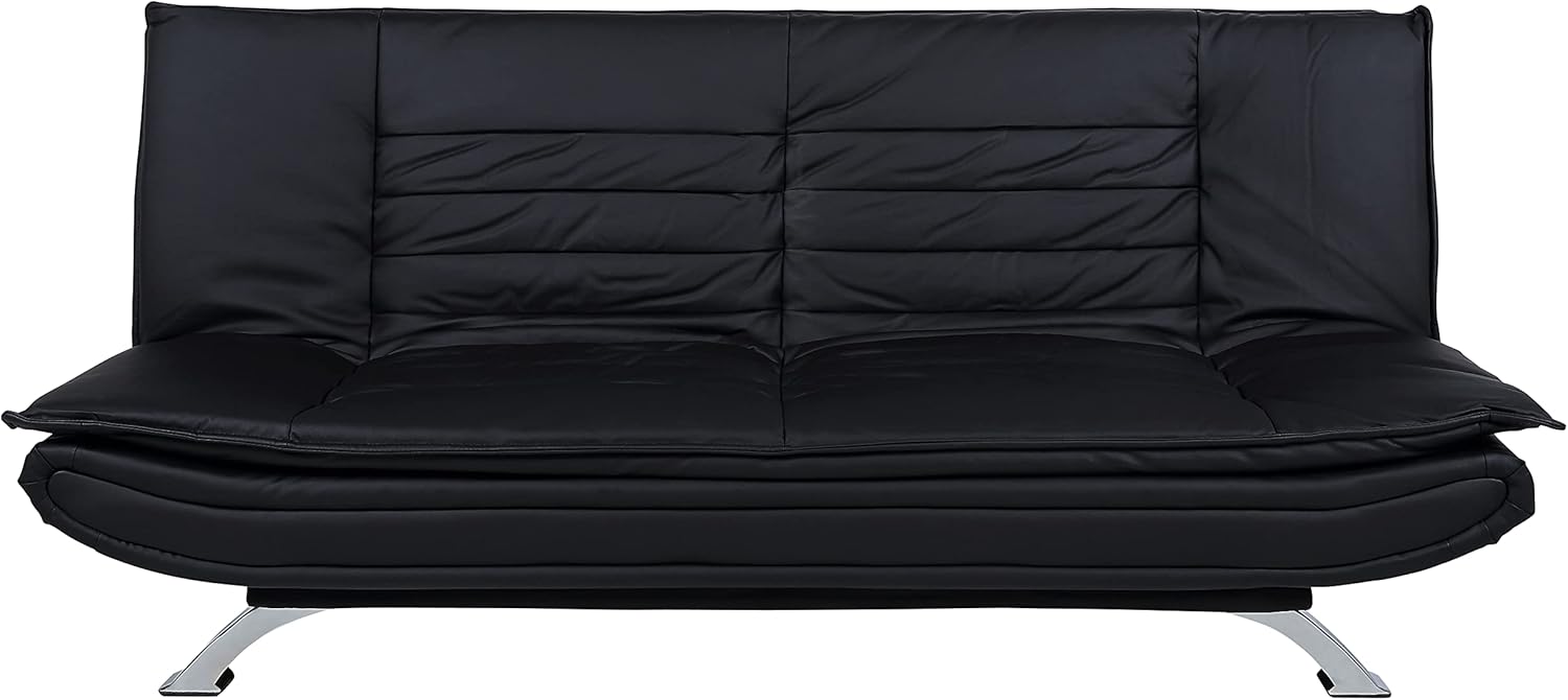 AC Design Furniture Jasper Sofa Bed W: 196 x H: 91 x D: 96 cm, Dark Grey/Black, Fabric/Metal