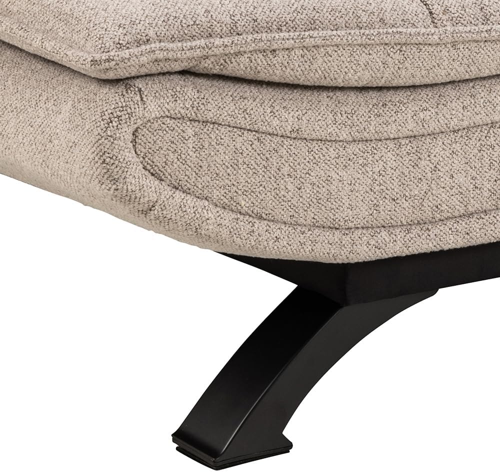 AC Design Furniture Jasper Sofa Bed W: 196 x H: 91 x D: 96 cm, Dark Grey/Black, Fabric/Metal