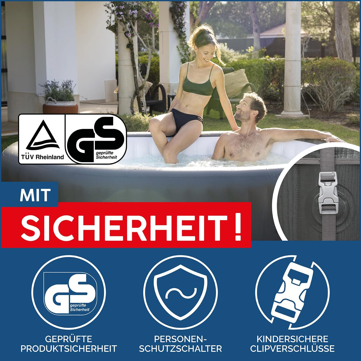 Bestway® LAY-Z-SPA XXL WLAN Whirlpool Mauritius AirJet 270 x 180 x 71 cm Oval