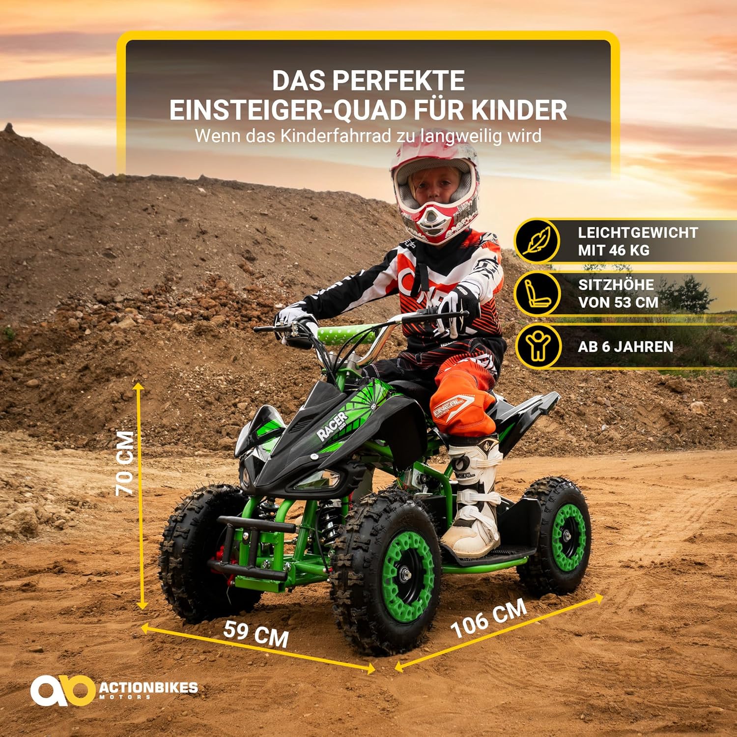 Actionbikes Motors Kids Quad Electric ATV Racer