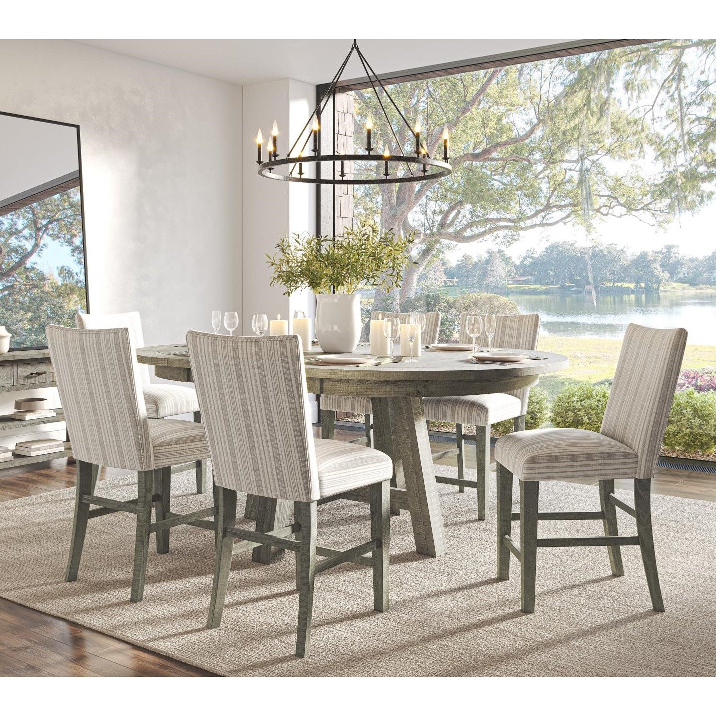Saratoga 7-Pc Dining Set Oval Extension (54-78) Counter Height