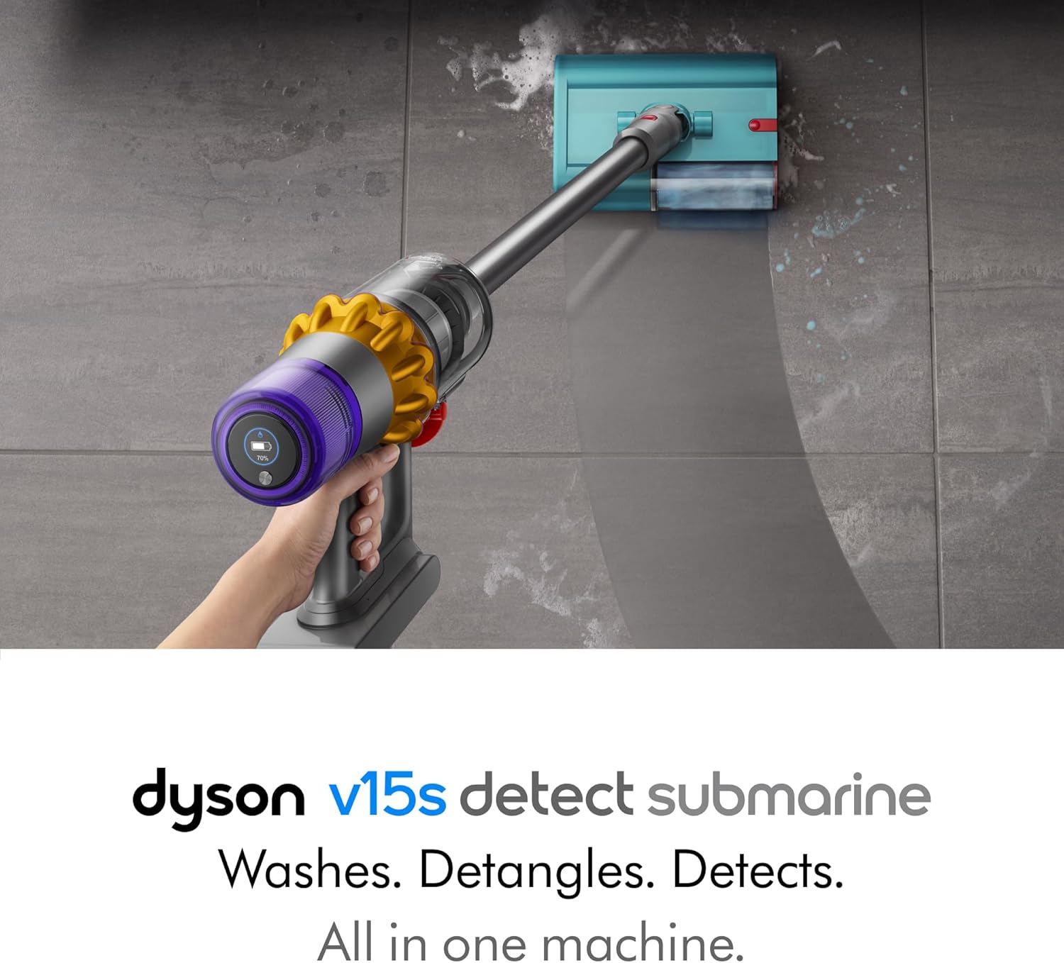 Dyson V15s Detect Submarine​ Wet Dry Vacuum, Yellow/Nickel