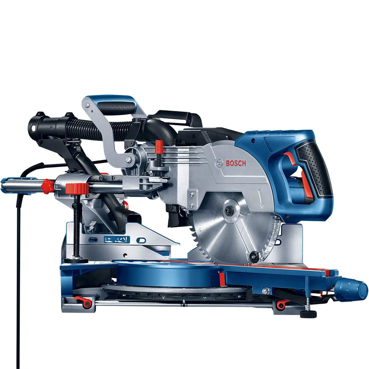 Bosch Professional GT GCM 8 SJL + GTA 2600 Scie à Onglet radiale châssis Professional, Bleu