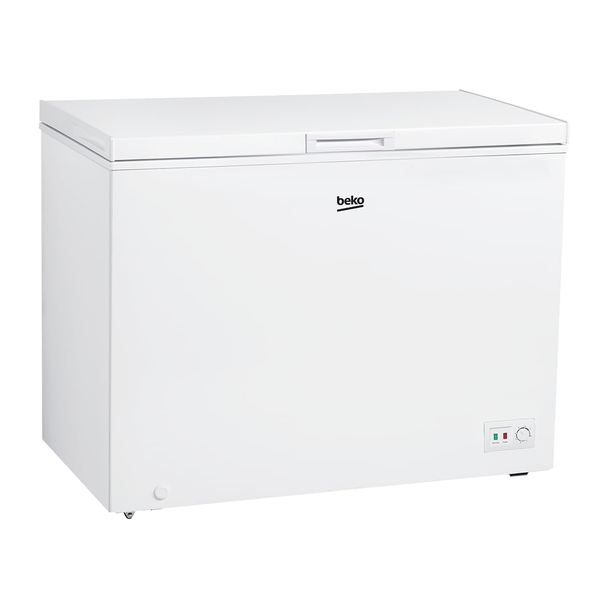 Beko CF316EWN Freezer, Freezer, 308 L Usable Volume, 1 Freezer Basket, Temperature Alarm, Transport Wheels, LED Display System, 40 db(A), Can be Used in Unheated Rooms, White [Energy Class E]