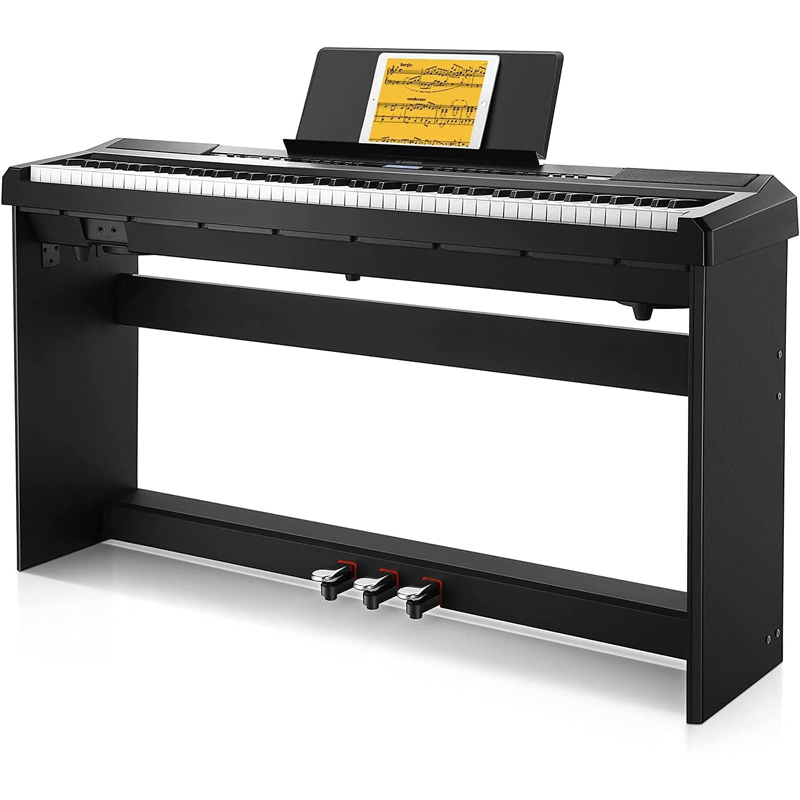 E Piano 88 Keys, Donner DEP-20S Digital Piano Keyboard 88 Keys Hammer Mechanism Weighted Beginner Electric Piano with Pedal and Piano Stand