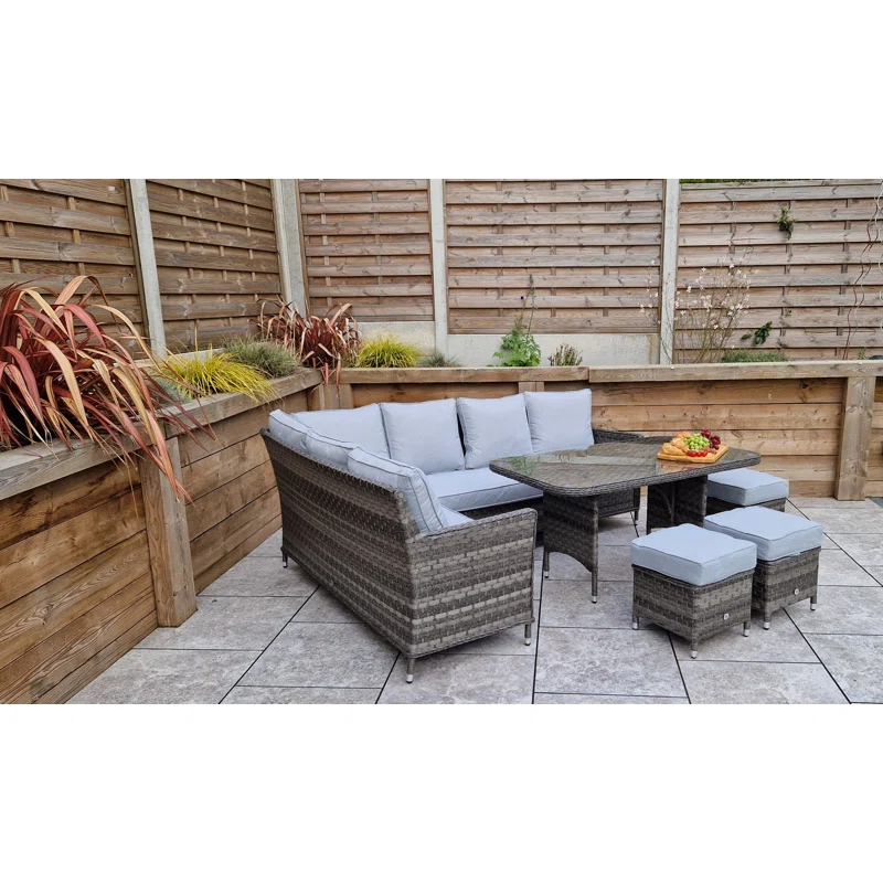 Auberta Wicker 9 - Person Garden Lounge Set