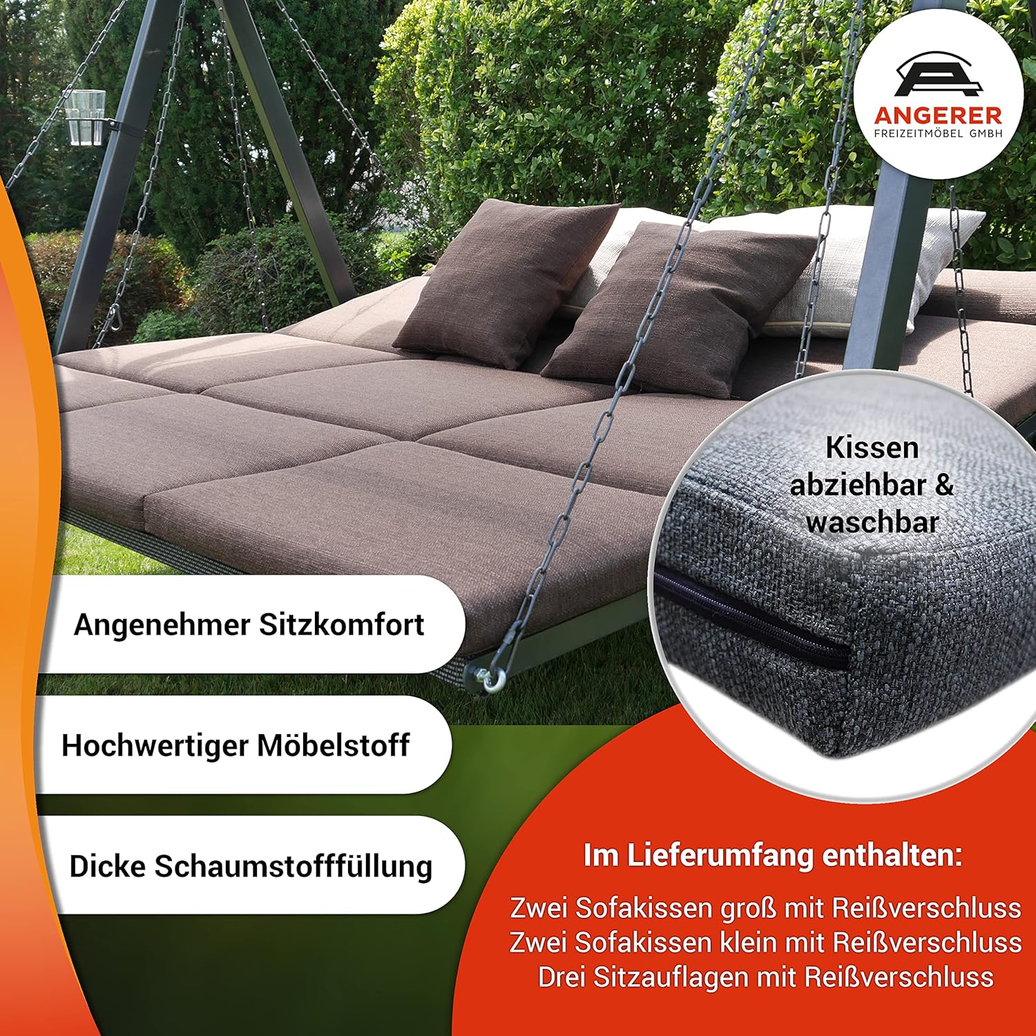 Angerer Lounge Swing Chair Hollywood, 3-Seater