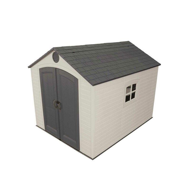 8 Ft. W x 10 Ft. D Plastic Traditional Storage Shed