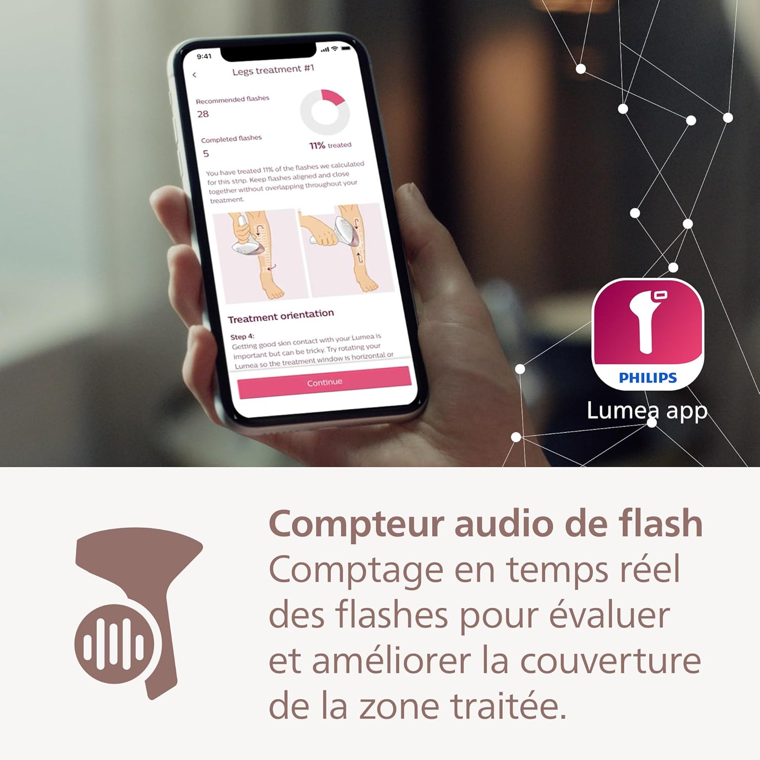 Philips Lumea Série 9900, épilateur à lumière pulsée, technologie SenseIQ et SkinAI, 4 embouts pour le corps, le visage, le maillot et les aisselles, utilisation avec et sans fil (modèle BRI951/00)