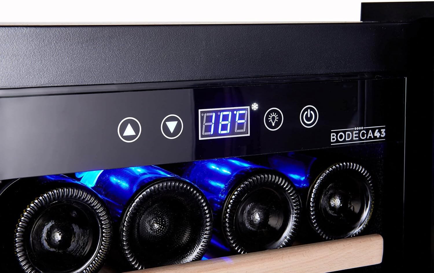 24 Wine Fridge - Wine Fridge 2 Zones, 5-20 ºC, 80 Litres, 24 Bottles, 6 Shelves, Full Glass Design Door with Touch Panel, Low Noise (43 dB) & Very Low Vibration, Black [Energy Class G]