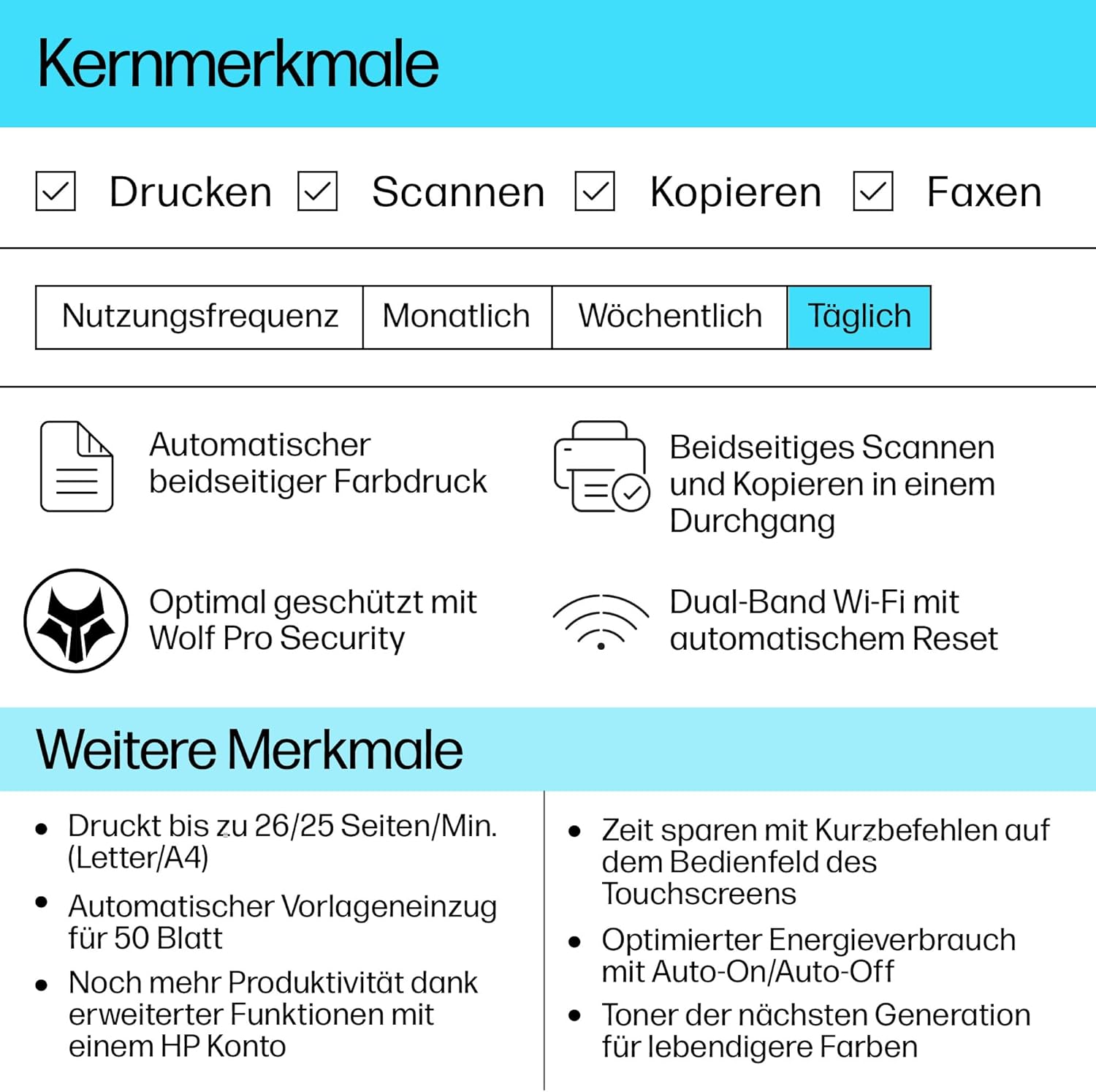 HP Color LaserJet Pro MFP 3302fdwg Multifunction Colour Laser Printer, Fax, Automatic Double-Sided Printing, Touchscreen, Wi-Fi, Ethernet, USB, HP Wolf Pro Security