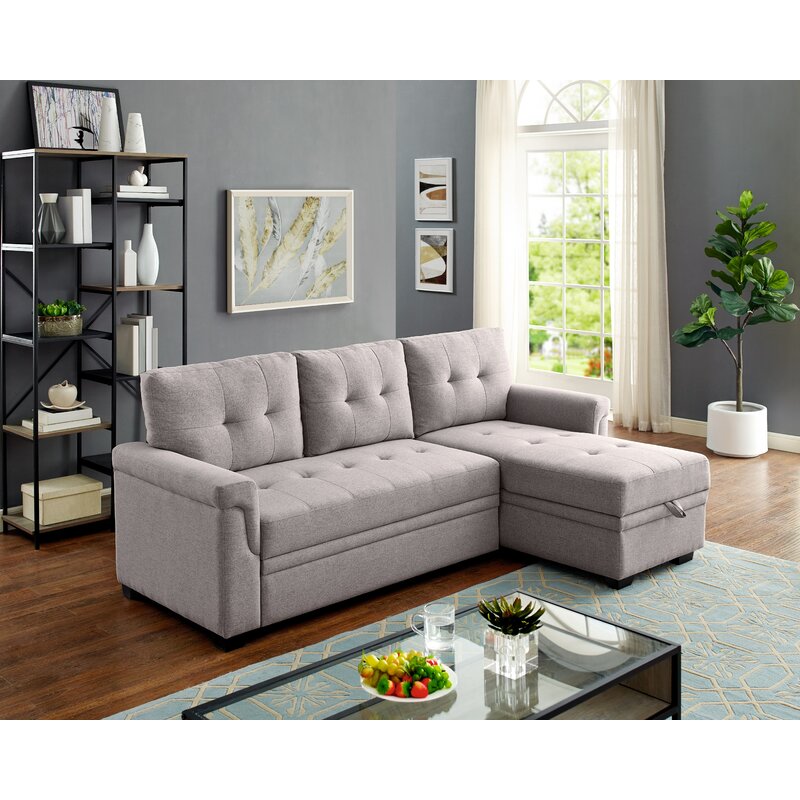 Gunnar 86′′ Wide Reversible Sleeper Sofa & Chaise