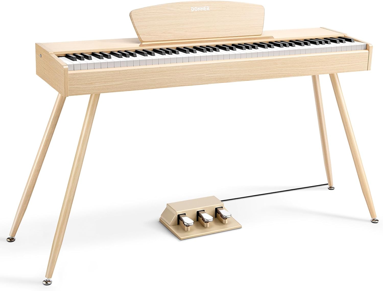 Donner DDP-80 E-Piano 88 Tasten Gewichtet Klavier, Hammermechanik II, Home Digital-Pianos Volle Größe Keyboard mit Ständer, Dreifach-pedal, USB-MIDI und Kopfhöreranschluss