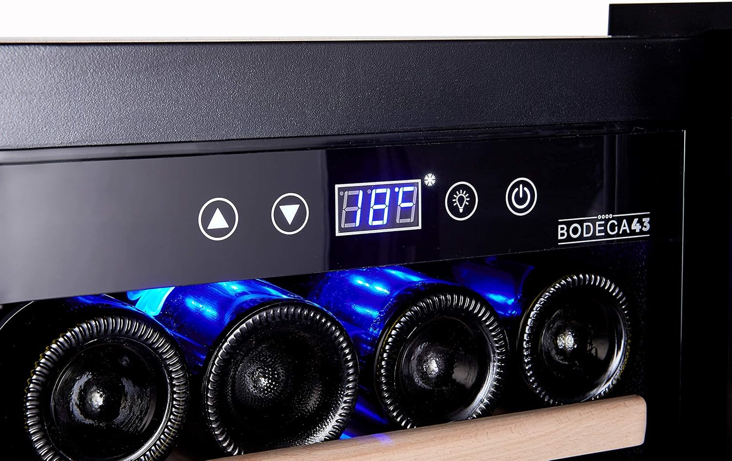 24 Wine Fridge - Wine Fridge 2 Zones, 5-20 ºC, 80 Litres, 24 Bottles, 6 Shelves, Full Glass Design Door with Touch Panel, Low Noise (43 dB) & Very Low Vibration, Black [Energy Class G]