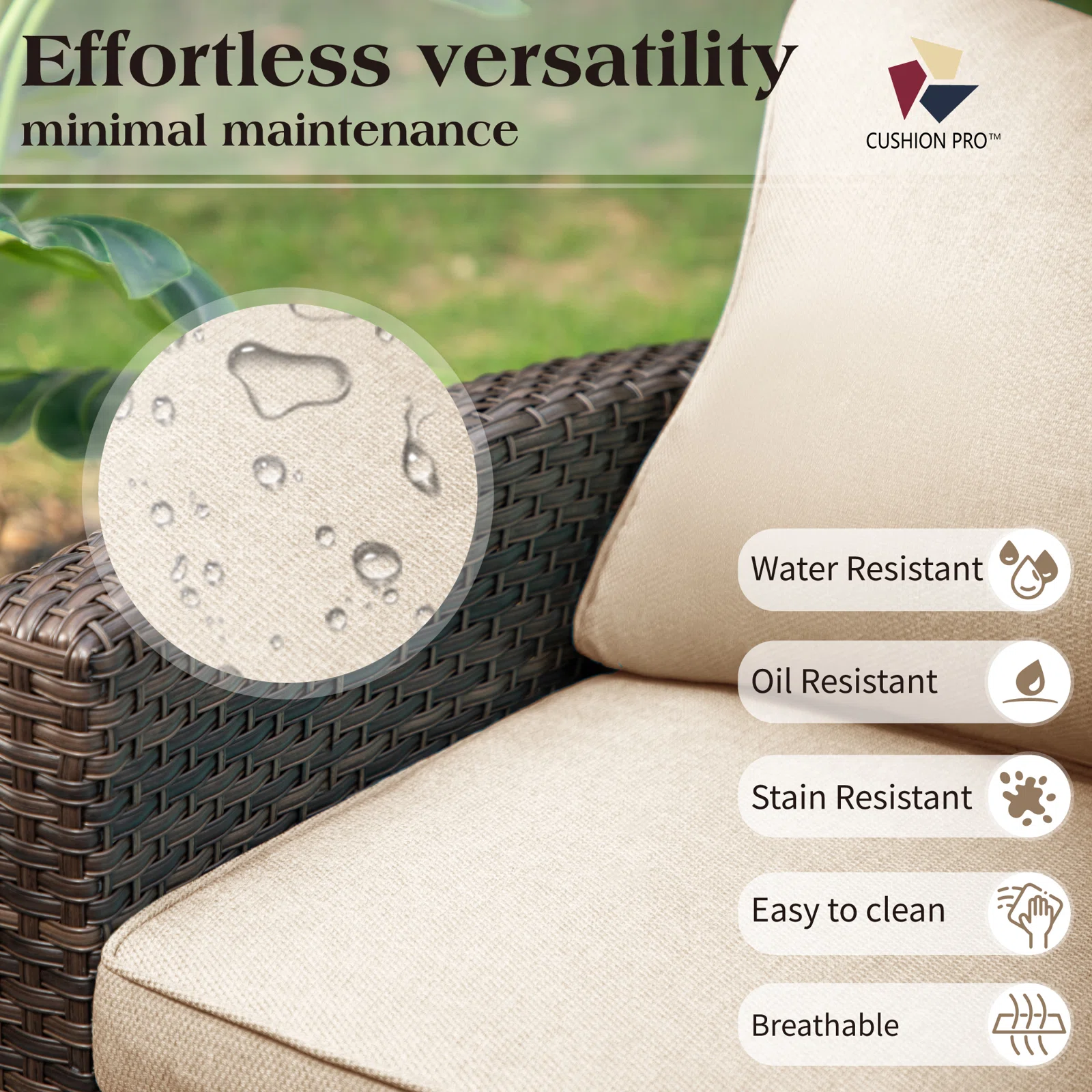 Wicker 9 - Person Garden Lounge Set with Cushions