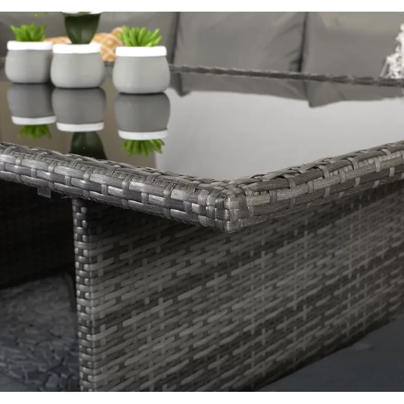 Camila Wicker 9 - Person Garden Lounge Set with Cushions