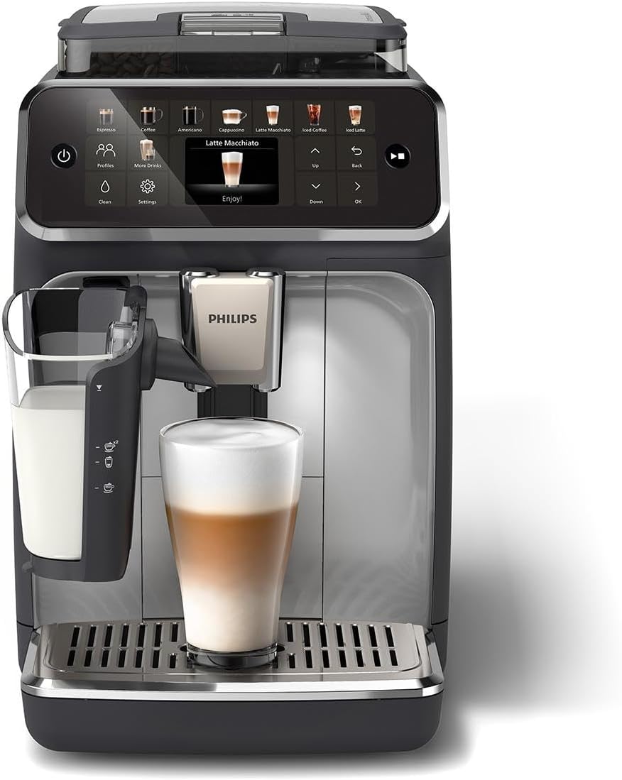 Philips Seria 5500 ekspres do kawy z Latte Go, technologia SilentBrew, szybki start. Aromatyczna kawa ze świeżo zmielonych ziaren, 20 gorących i lodowych napojów (‎EP5546/70)