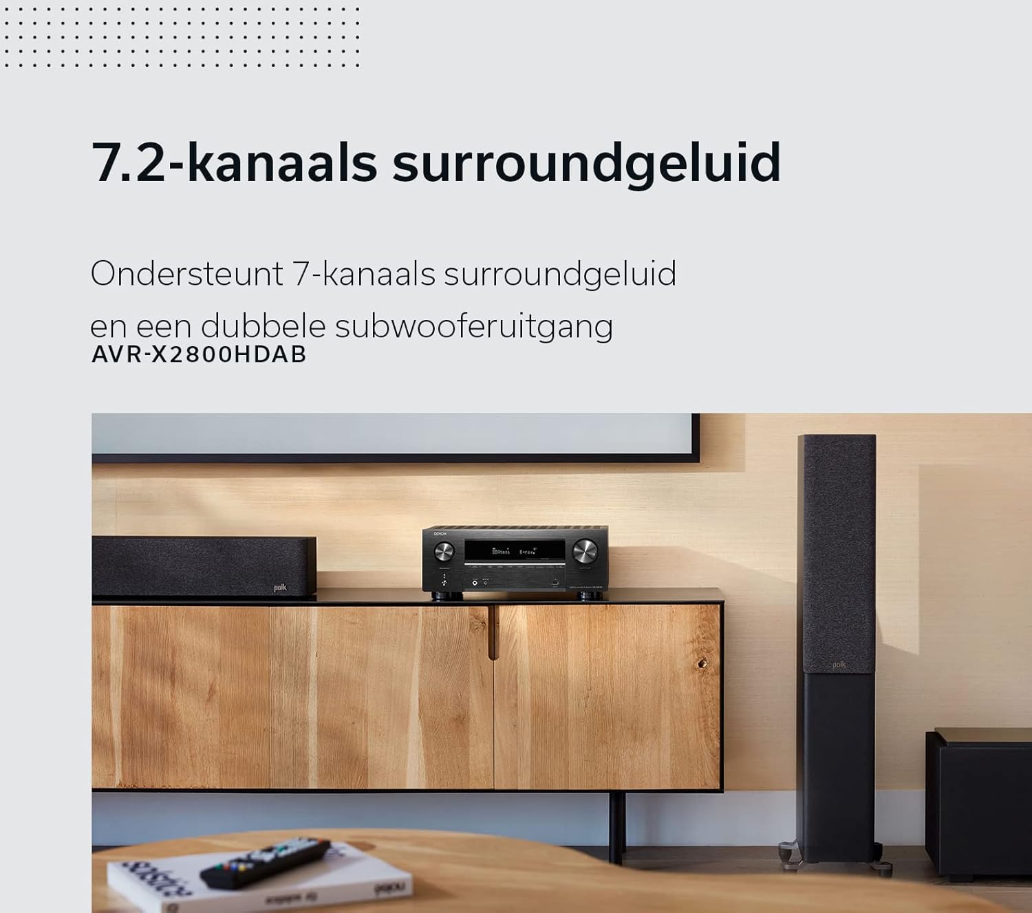 Denon AVR-X2800HDAB 7.2 Channel AV Receiver, HiFi Amplifier with Dolby Atmos, DTS:X, 6 HDMI Inputs and 2 Outputs, 8K HDMI, Bluetooth, DAB, WiFi, AirPlay 2, HEOS Mulitroom, Alexa Compatible, Black