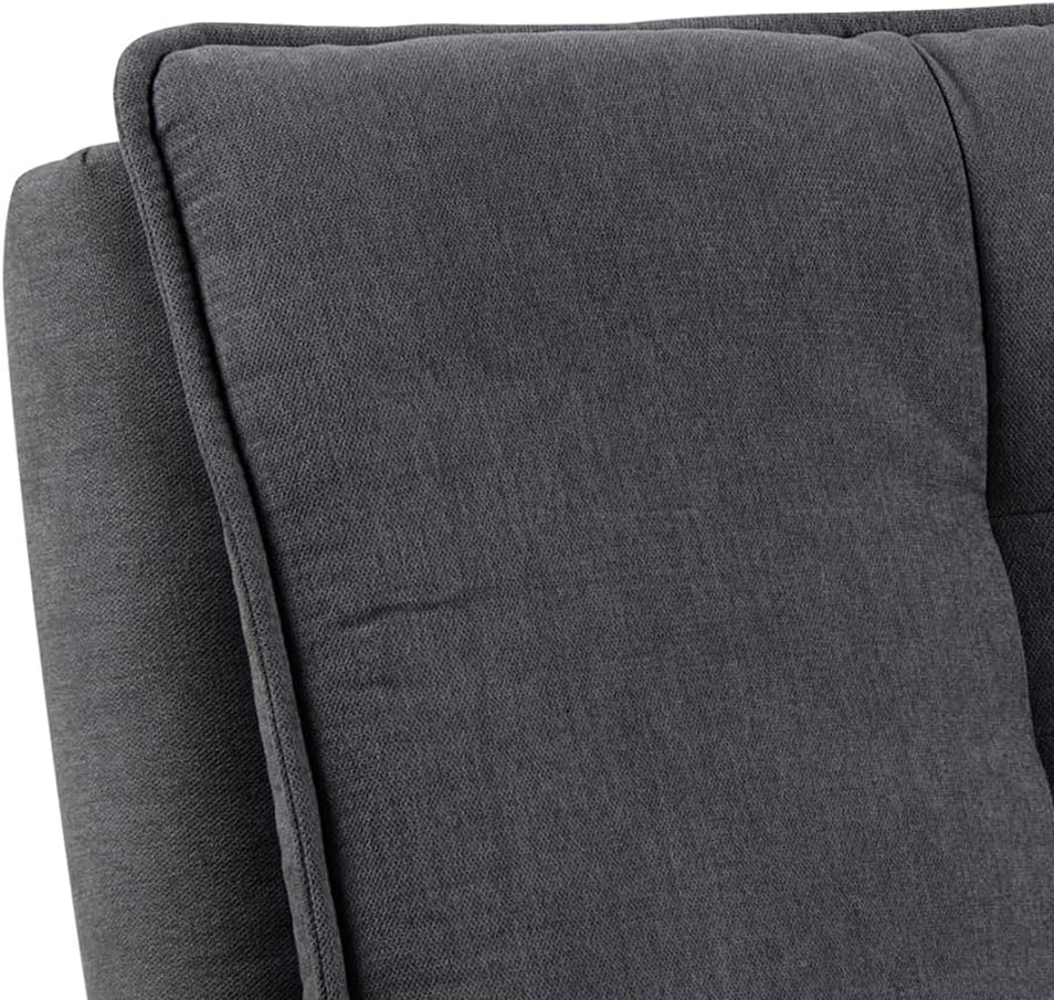 AC Design Furniture Jasper Sofa Bed W: 196 x H: 91 x D: 96 cm, Dark Grey/Black, Fabric/Metal