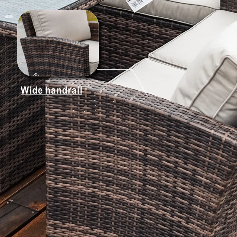 Wicker 8 - Person Garden Lounge Set with Cushions