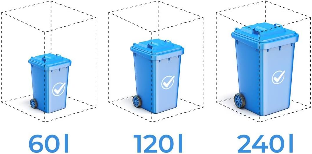 Metzler Wheelie Bin Box 4 Bins 240 L with Plant Roof, Roof Greenery in Anthracite with Plant Roof, Weatherproof, Pack of 4, Waste Container, Bin House, Lockable, Garden Box, Rubbish Box