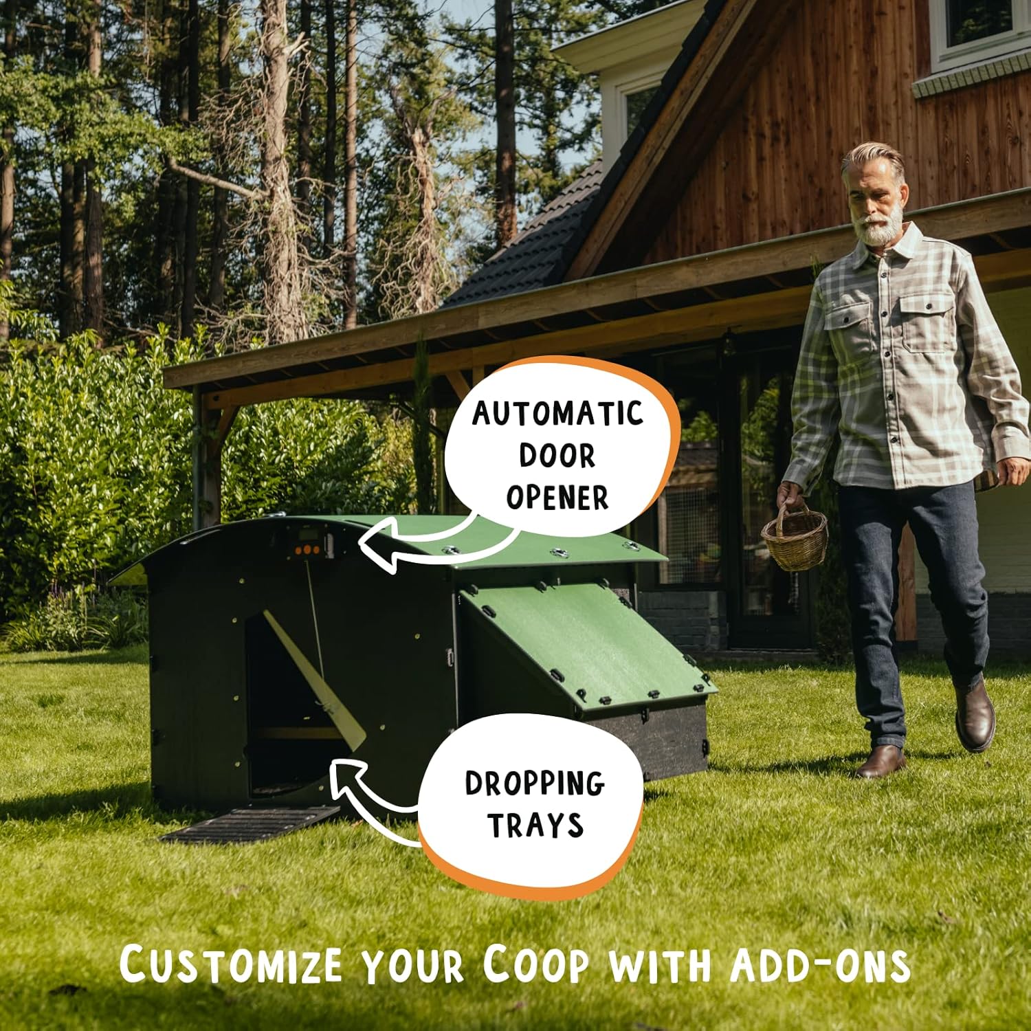 Hühnerstall aus Kunststoff – 25 Jahre Garantie – Großer Hühnerstall mit Boden für 4, 6, 8 Hühner oder 15 Zwerghühner | Geeignet für große Hühner und ideal zum Brüten von Hühnern und Küken