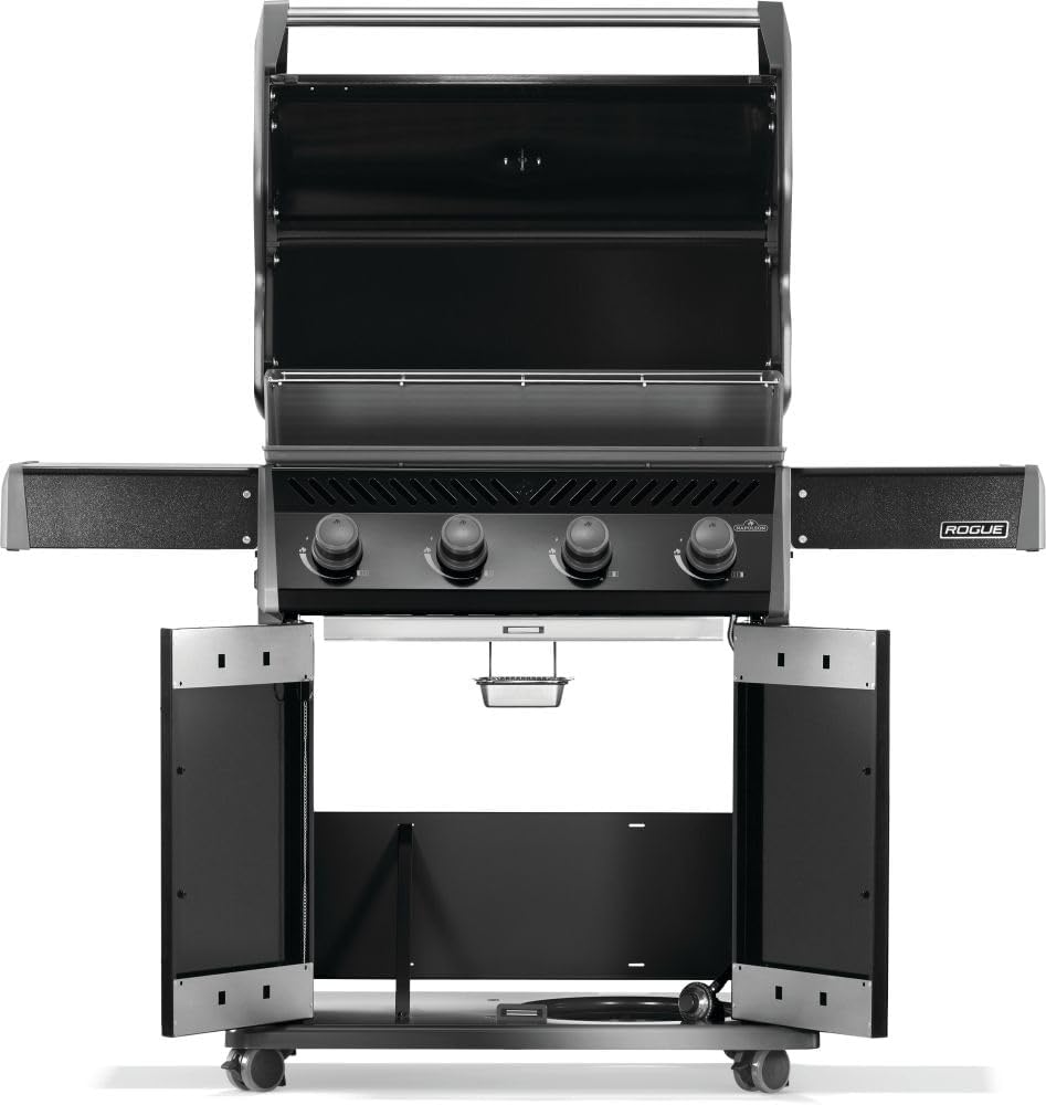 Napoleon Rogue® 525 Propane Gas Grill, Black, Stainless Steel Grids - 4 Burners