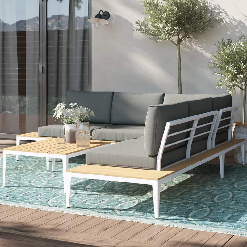 Kirch Wicker 5 - Person Garden Lounge Set with Cushions