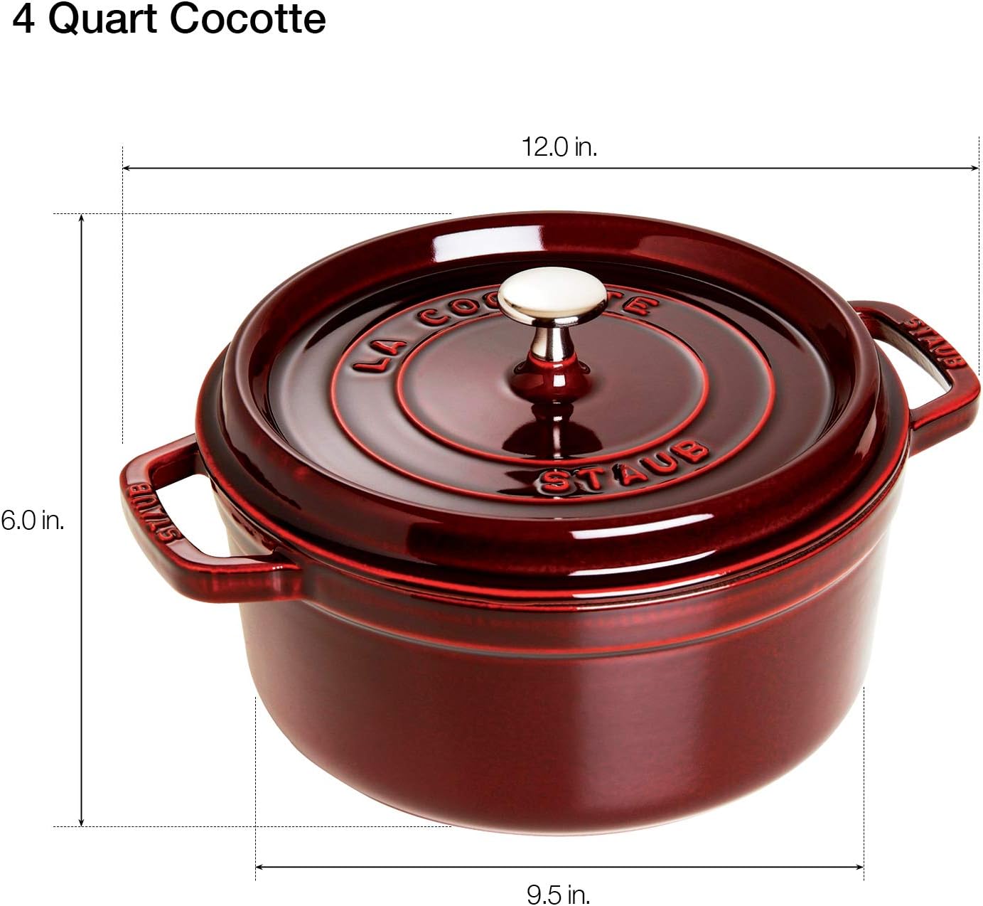 Staub 4-Quart Round Casserole 4-quart cherry