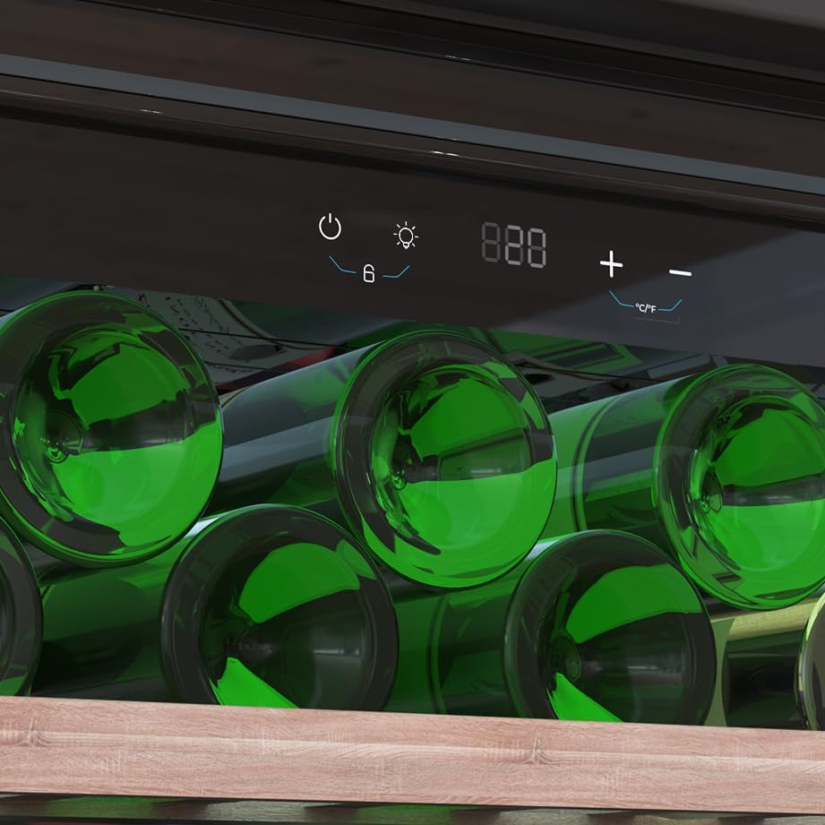 Cecotec Bolero Grandsommelier Bi 28000 Touch Black Compressor Built-in Wine Fridge 28 Bottles With Black Glass Finish And Quiet Operation [Energy Class G]