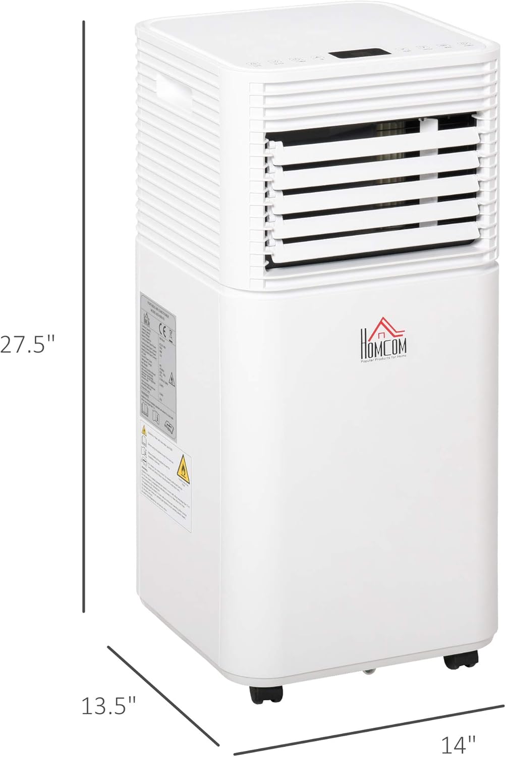 HOMCOM Portable Air Conditioner, 10,000 BTU Portable AC Unit with Dehumidifier & Fan, Sleep Modes, 24H Timer, Remote Control, Rooms up to 441 Sq. ft for Home, Office, White