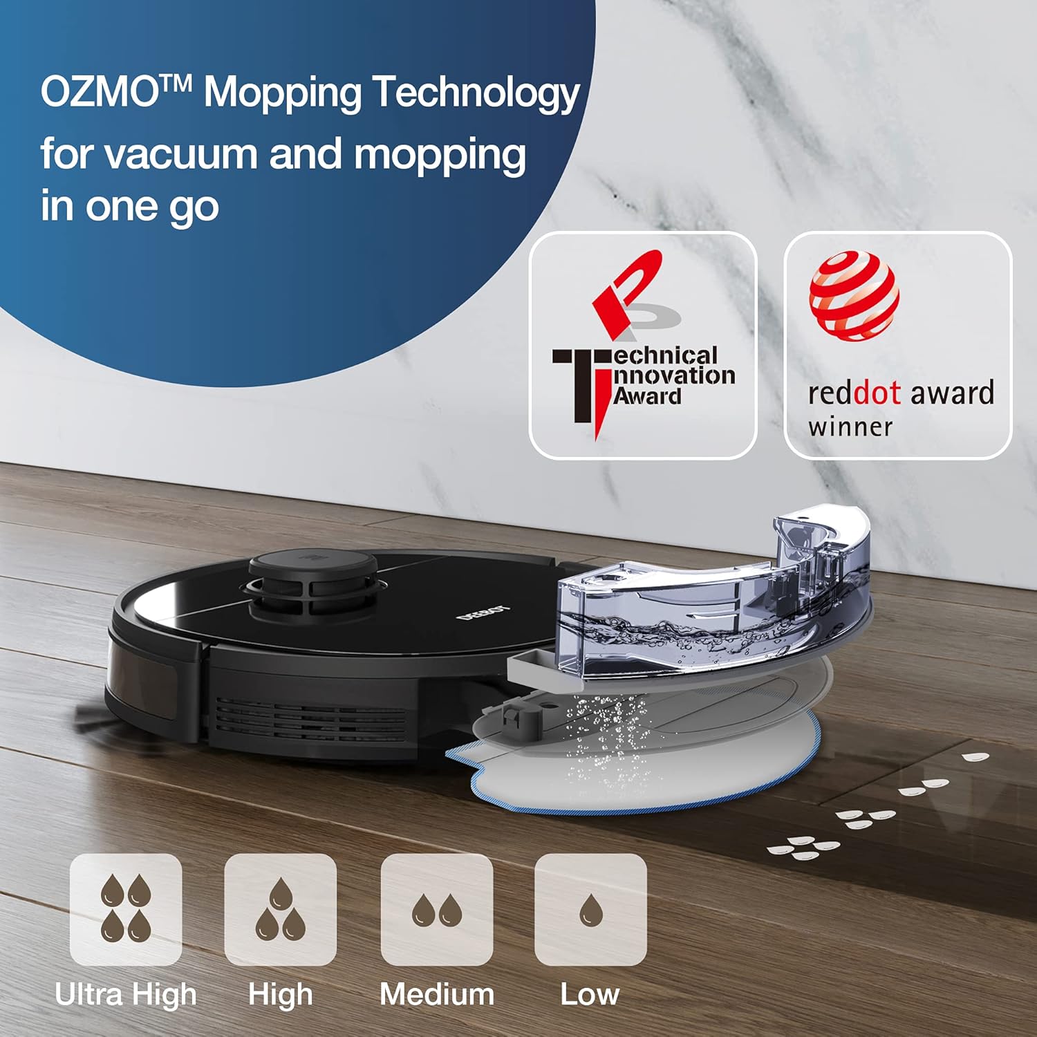 ECOVACS X8 PRO OMNI Robot Vacuum Cleaner with All-In-One Station, 18000Pa Power, Instant Automatic Cleaning OZMO ROLLER, 75℃ Hot Water Cleaning, Automatic Cleaning Solution Addition