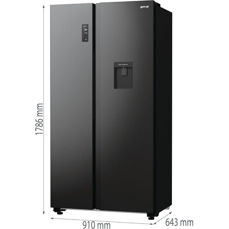 Gorenje NRR 9185 EAXLWD Side by Side Fridge-Freezer, Made in Europe, EEK E, NoFrostPlus, Inverter Compressor, Crisp Zone, ConvertActive Zone, FastFreeze, 70 Inch, Stainless Steel [Energy Class E]
