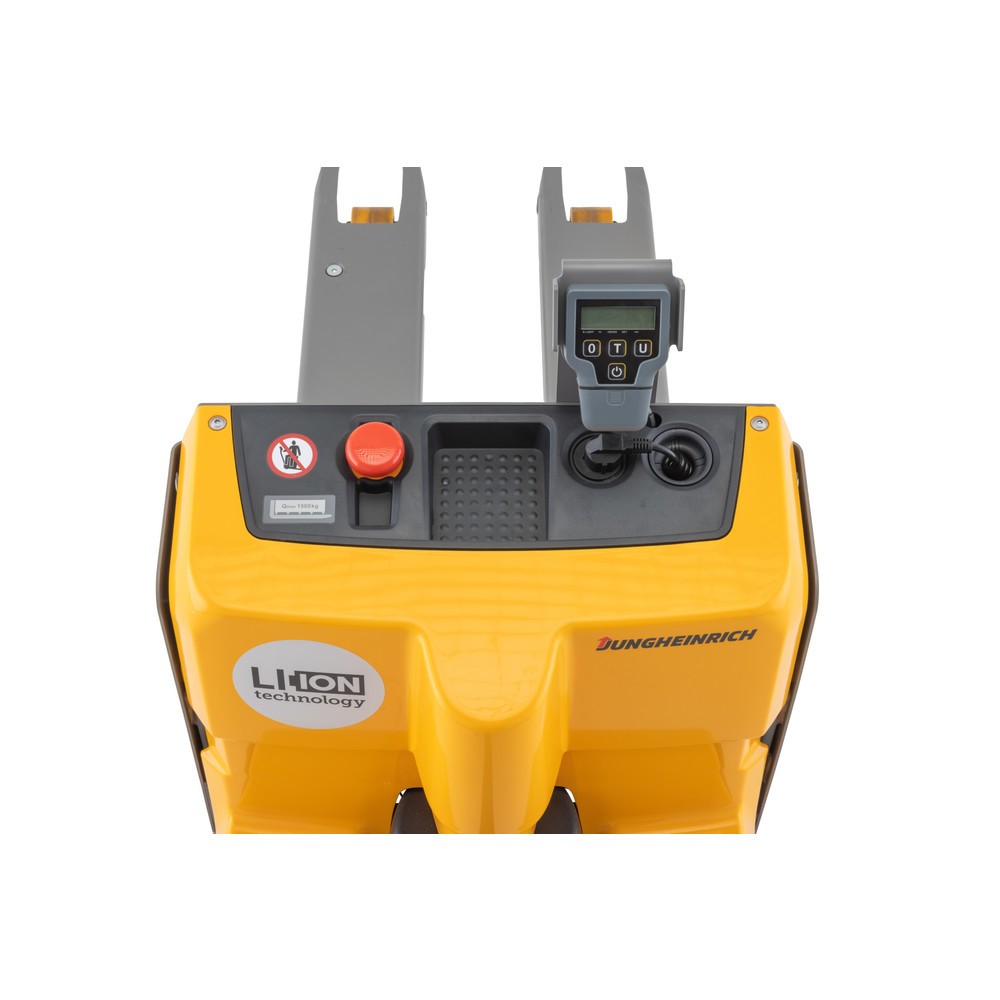 Jungheinrich EJE M13 electric pallet truck with scales. capacity 1.300 kg. lithium-ion