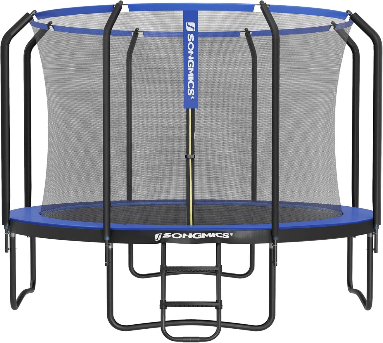 SONGMICS Outdoor Trampoline Ø 244 cm, Round Garden Trampoline with Safety Net and Ladder, Edge Cover, Padded Frame, for Children