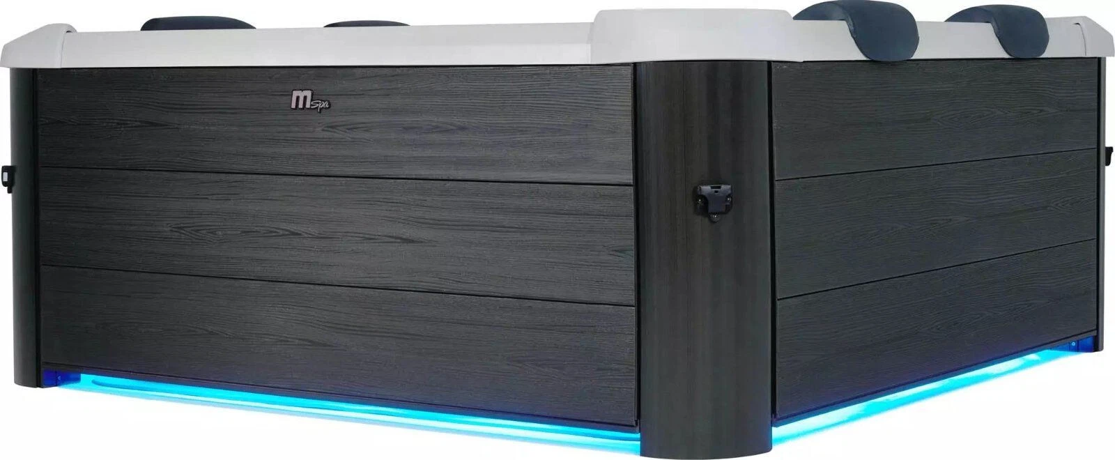 BRAST® Whirlpool MSpa Oslo Plus XXL with Fixed Outer Wall LED Lighting 20 Adjustable Colours for 6 People 180 x 180 x 65 cm 140 Massage Jets All Year Round Use Winterproof Indoor & Outdoor Pool