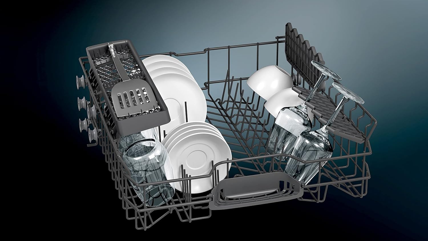 Siemens Fully integrated dishwasher / year / zeolite drying / WLAN compatible via Home Connect / glassZone in the upper basket / hygiene plus programme [Energy Class E]