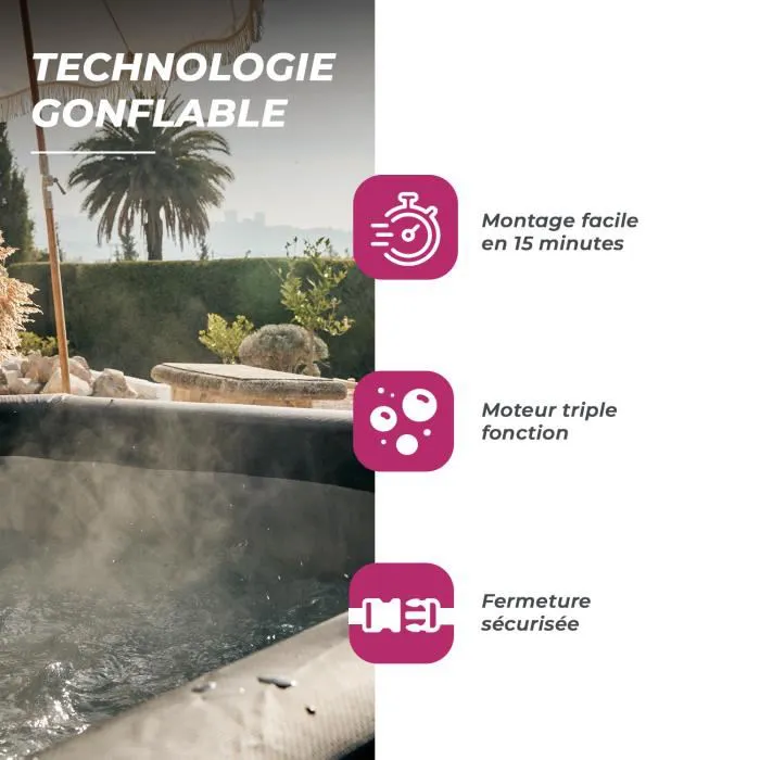 Spa Gonflable Rond Santorin - SP-SAN135B - 4 Places - NETSPA