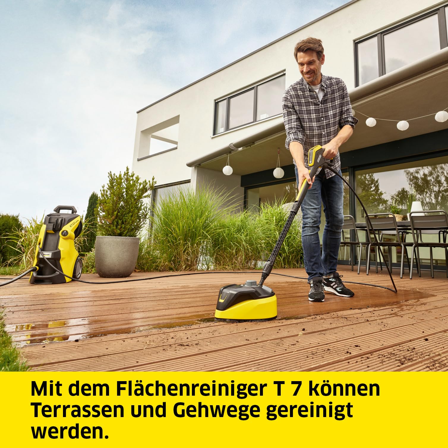 Kärcher K 7 Premium Power Control High Pressure Washer. Pressure: 180 bar. Flow: 600 l/h. Surface capacity: 60 m²/h. Power: 3000W Hose Reel with Gun, Dirt Blaster, Jet Pipe, Home Kit