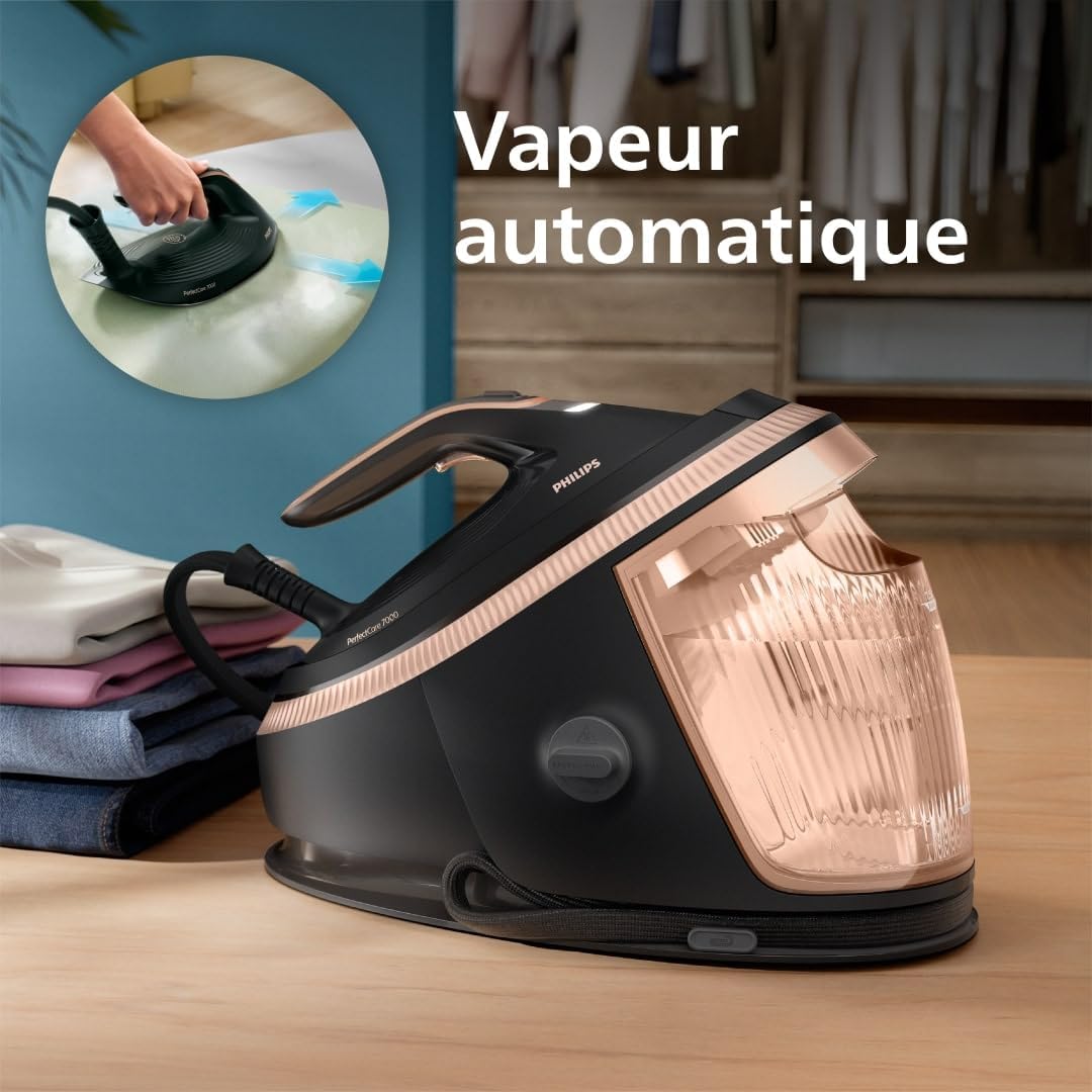 Philips PerfectCare Series 7000 Steam Generator, 650g Steam Boost, 8.5 Bars, SteamGlide Elite Soleplate, Automatic Intelligent Steam (PSG7300/80)