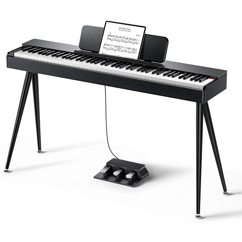 Donner OURA S100 88 Key Weighted Keyboard Piano with 3 Demo Songs, 15 Tones, Bluetooth Audio/MIDI, Home Digital Piano for Beginners, Advanced, Black